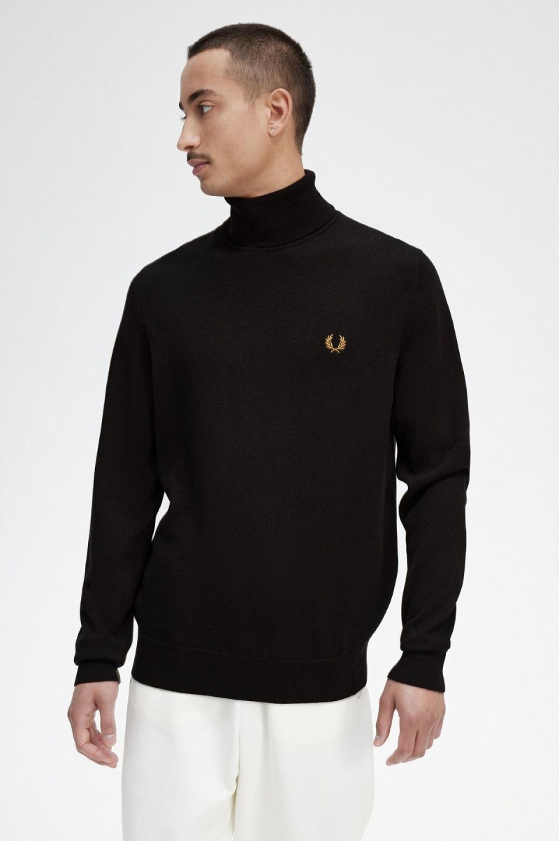 Fred Perry Roll Neck Jumper Strickwaren Herren Navy | ECHHC76678