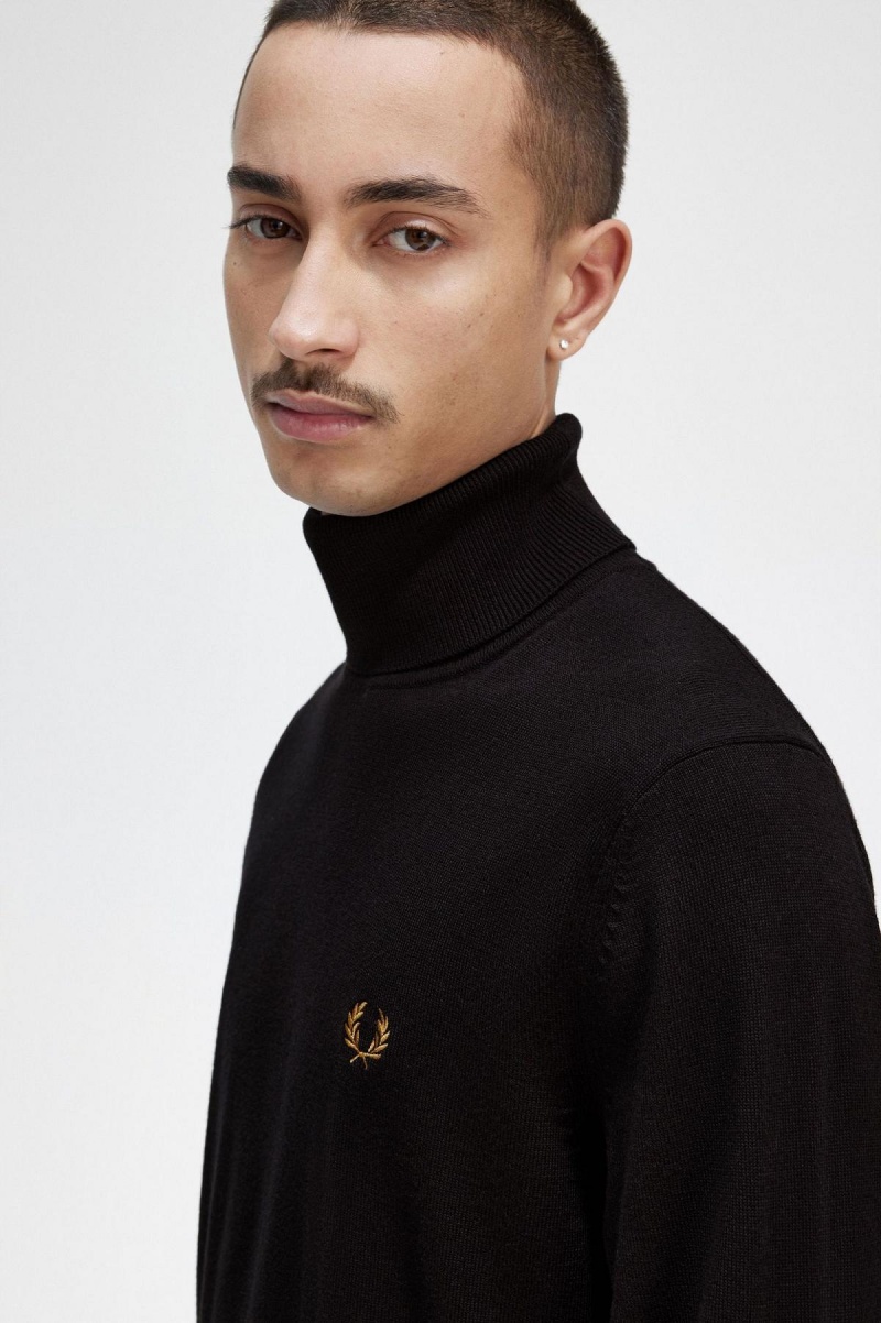 Fred Perry Roll Neck Jumper Strickwaren Herren Navy | ECHHC76678