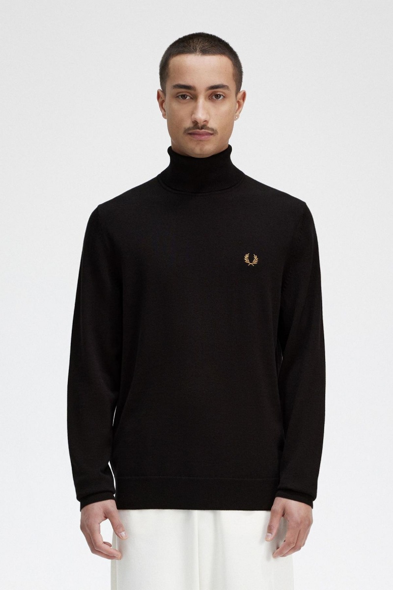 Fred Perry Roll Neck Jumper Strickwaren Herren Navy | ECHHC76678