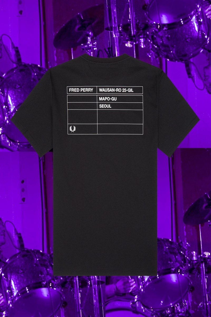 Fred Perry Seoul Ringer T-shirts Herren Schwarz | MCHHR48944