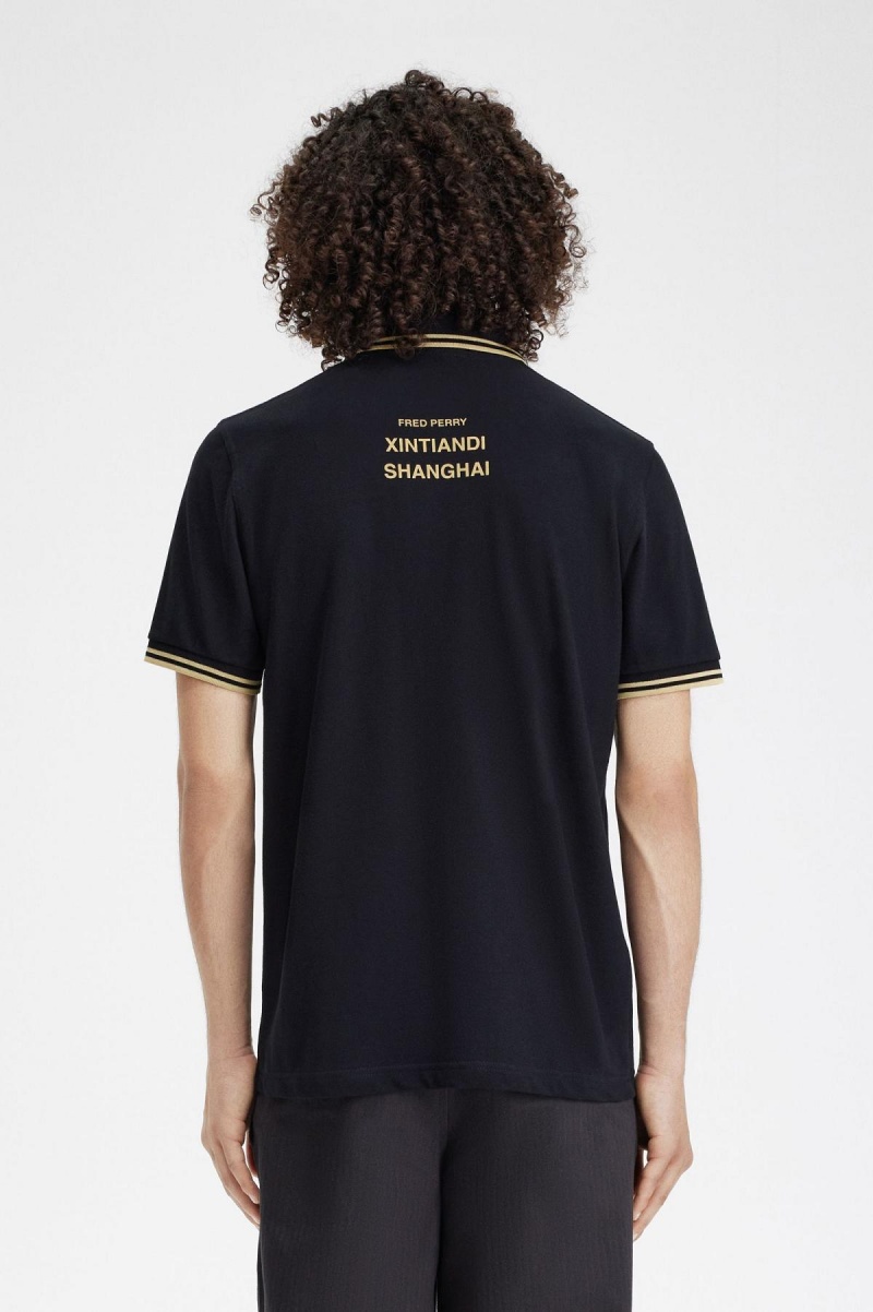 Fred Perry Shanghai M12 Fred Perry Shirt Herren Schwarz | CHICD29143