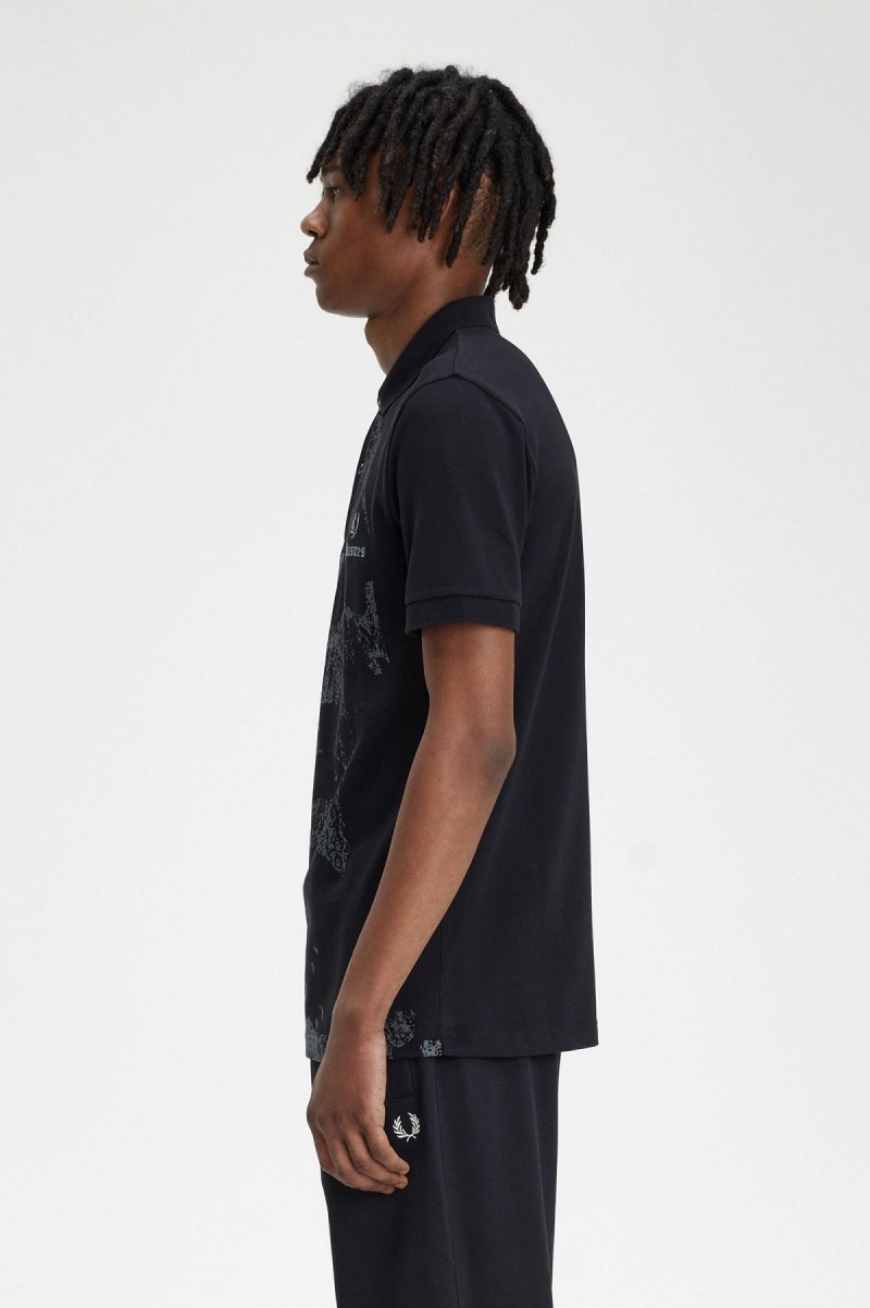 Fred Perry Skull Fred Perry Shirt Polo Shirts Herren Schwarz | CHIIZ66346