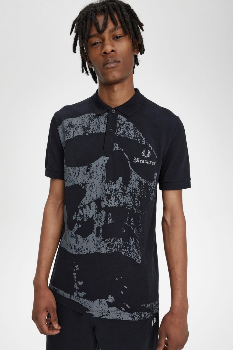 Fred Perry Skull Fred Perry Shirt Polo Shirts Herren Schwarz | CHIIZ66346