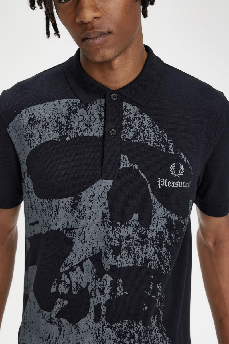 Fred Perry Skull Fred Perry Shirt Polo Shirts Herren Schwarz | CHIIZ66346