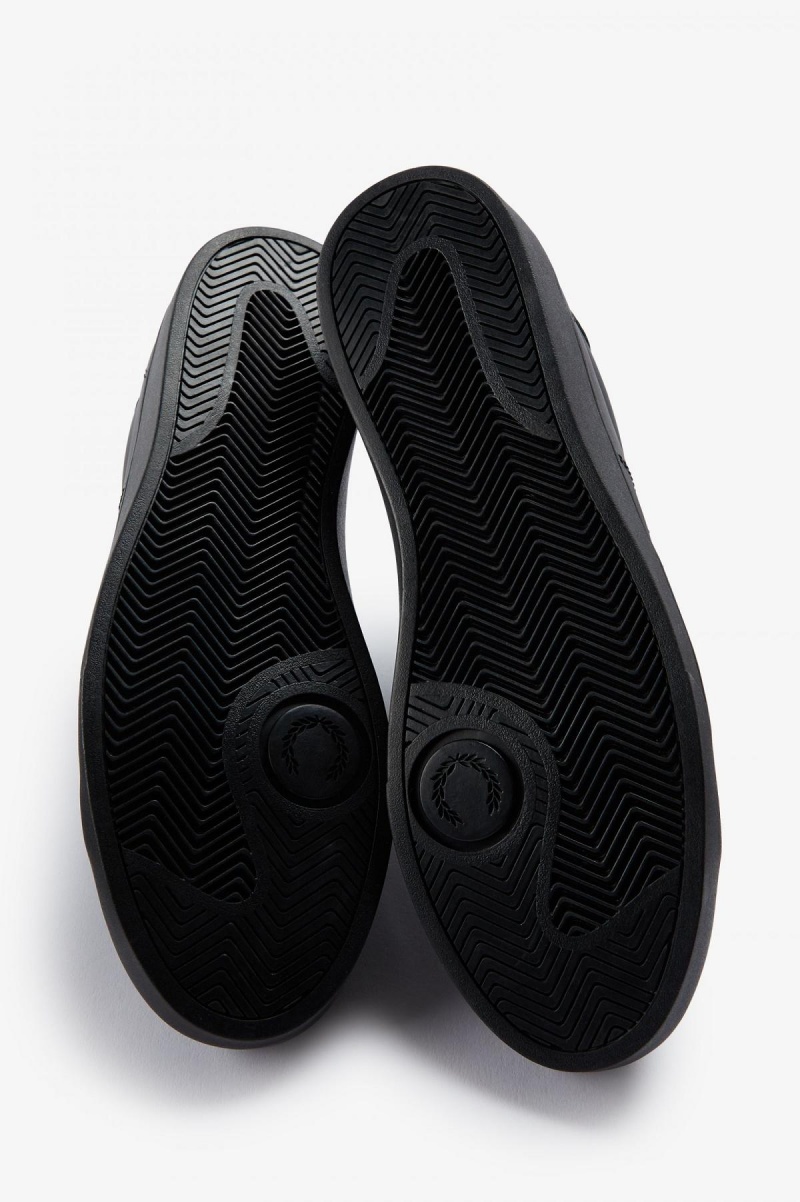 Fred Perry Spencer Schuhe Herren Schwarz Grün | TCHPQ26701