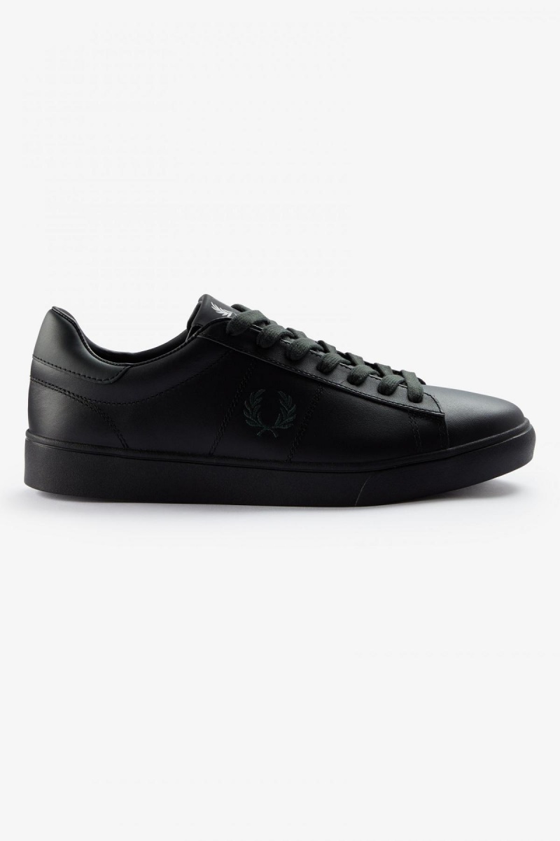 Fred Perry Spencer Schuhe Herren Schwarz Grün | TCHPQ26701