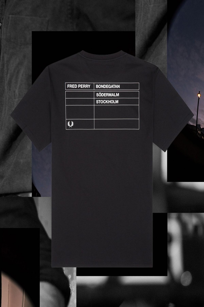 Fred Perry Stockholm Ringer T-shirts Herren Schwarz | CHXMI59198