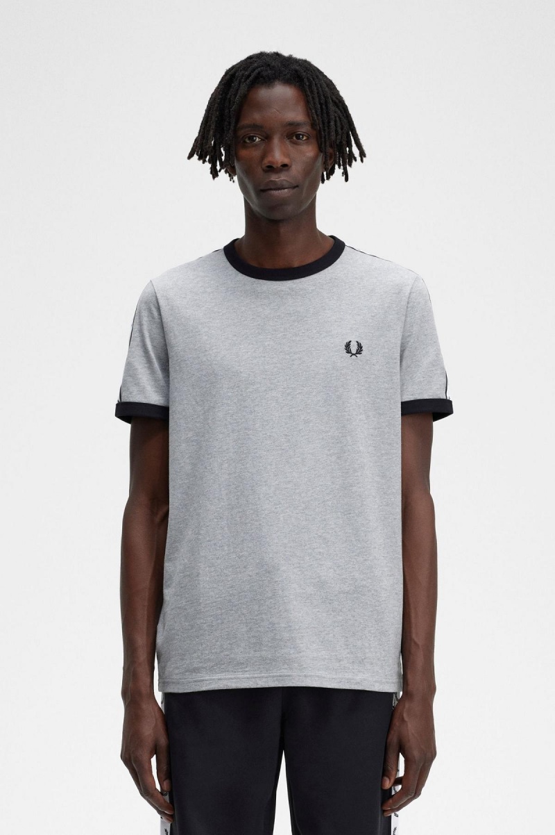 Fred Perry Taped Ringer T-shirts Herren Steel Marl | CHJKU57714