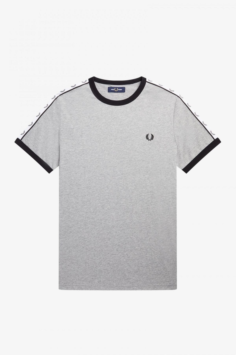 Fred Perry Taped Ringer T-shirts Herren Steel Marl | CHJKU57714