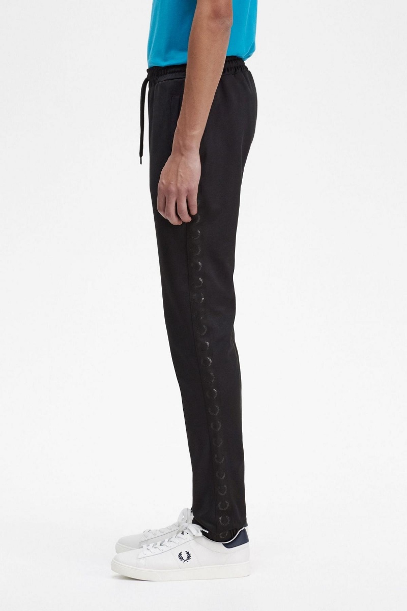 Fred Perry Taped Track Pants Hosen Herren Schwarz Schwarz | QCHWA43191