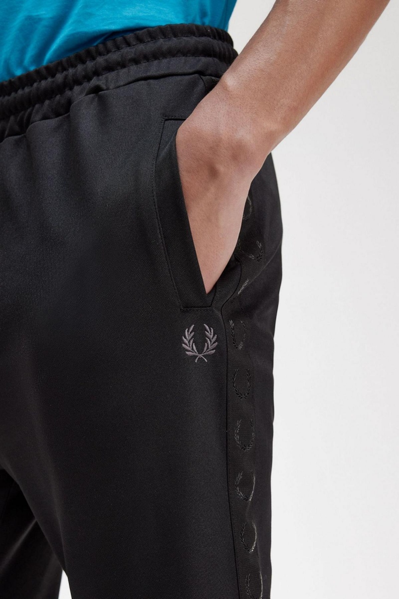 Fred Perry Taped Track Pants Hosen Herren Schwarz Schwarz | QCHWA43191