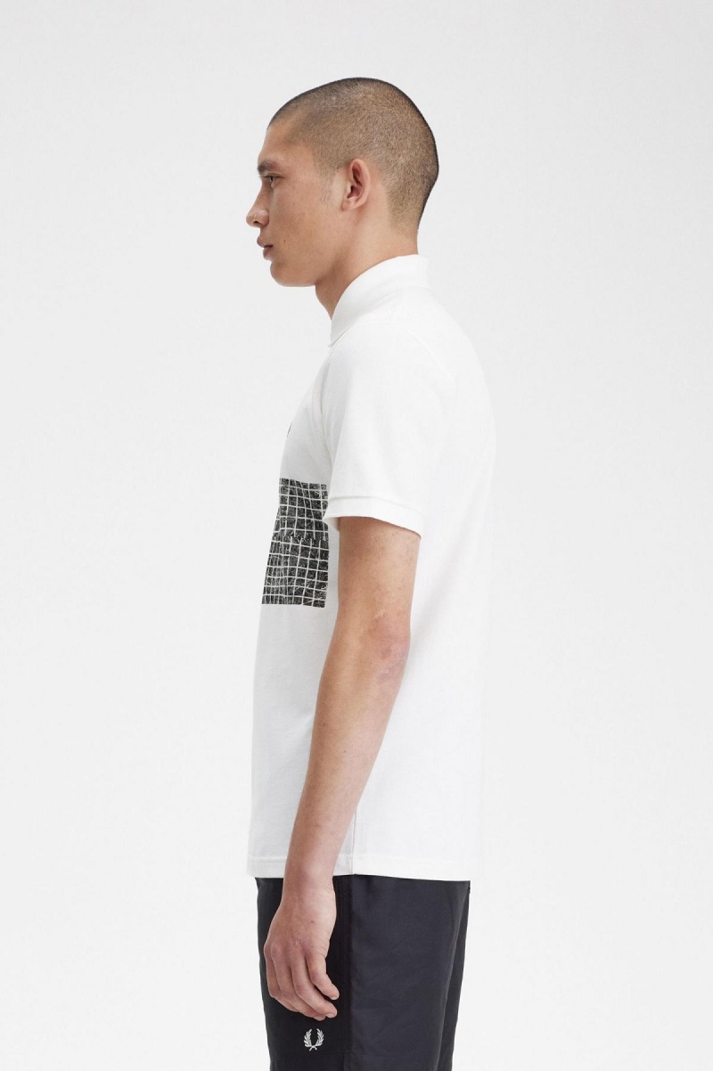Fred Perry Tennis Print Fred Perry Shirt Polo Shirts Herren Weiß | PCHER35909