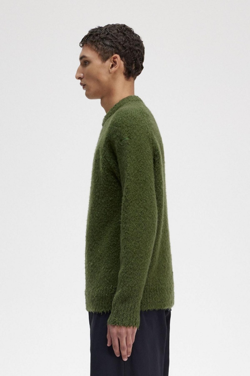 Fred Perry Textured Gestrickt Jumper Strickwaren Herren Chive | LCHSX73142