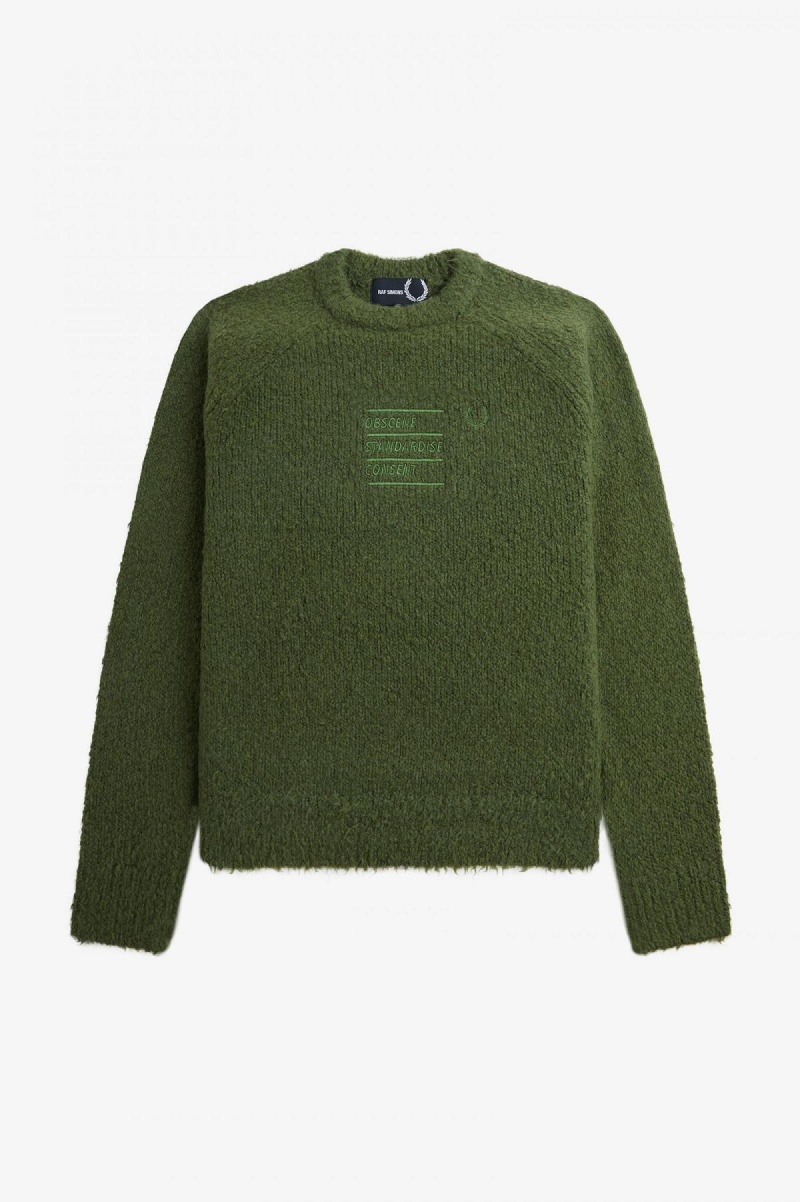Fred Perry Textured Gestrickt Jumper Strickwaren Herren Chive | LCHSX73142