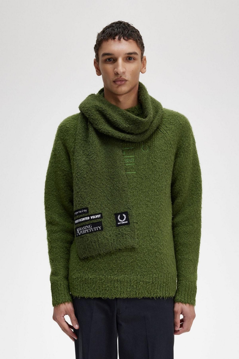 Fred Perry Textured Gestrickt Schal Accessories Chive | CHNZX18595