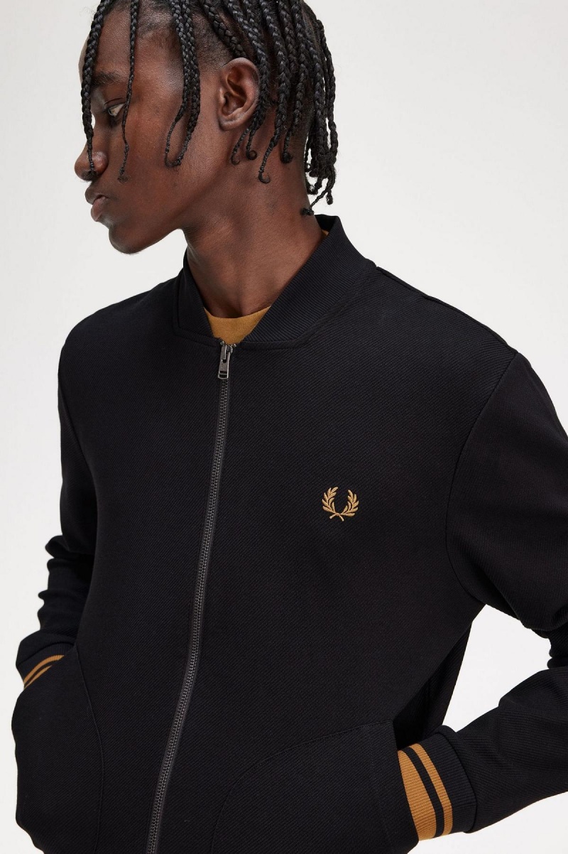 Fred Perry Tipped Detail Trainingsjacke Herren Schwarz | ACHWC44379