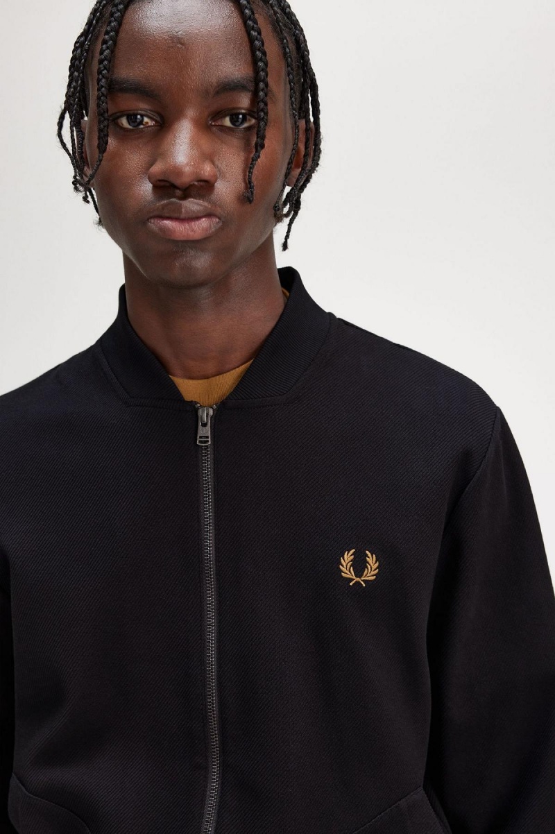 Fred Perry Tipped Detail Trainingsjacke Herren Schwarz | ACHWC44379
