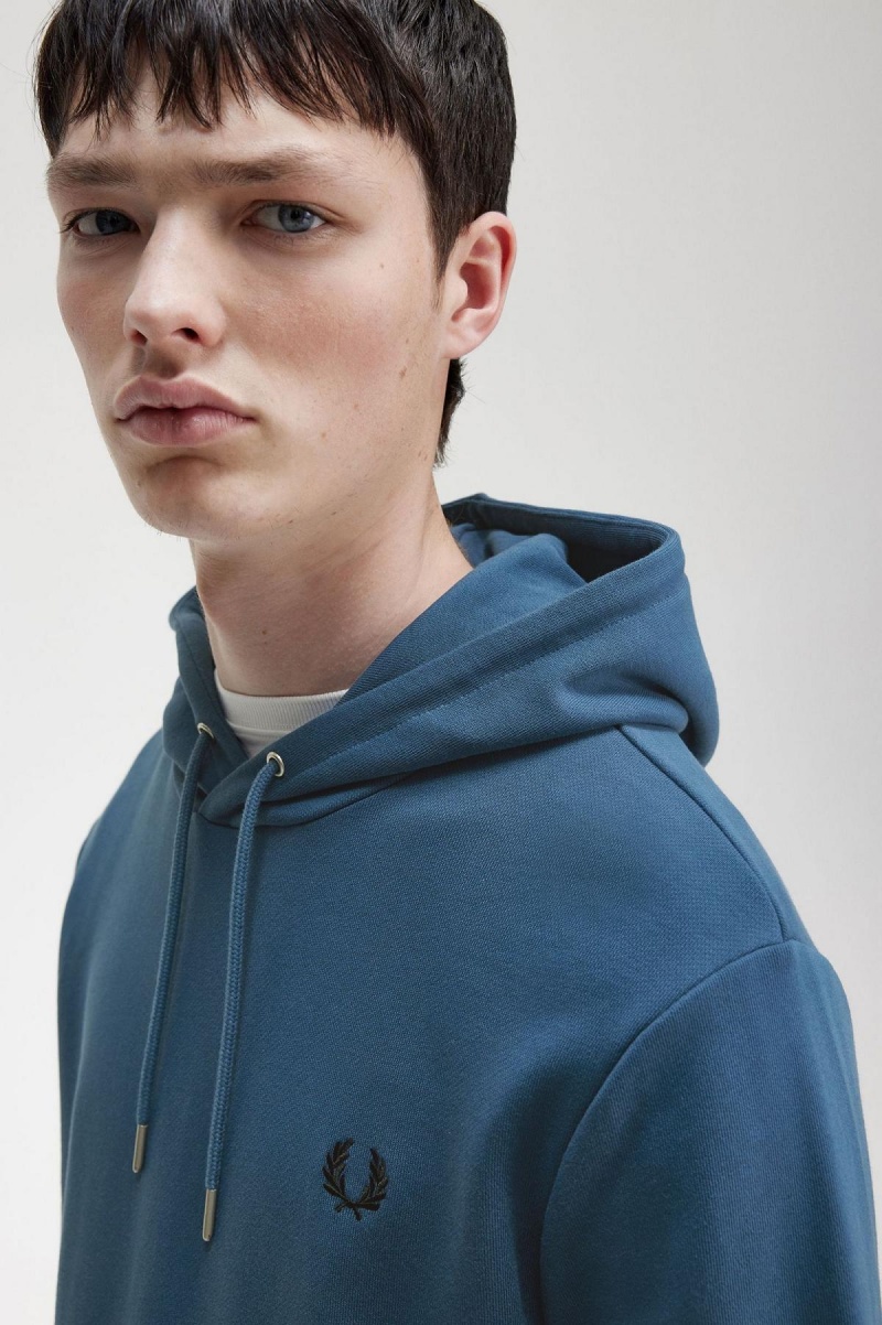 Fred Perry Tipped Mit Kapuze Sweatshirts Herren Blau | CHDYB14593