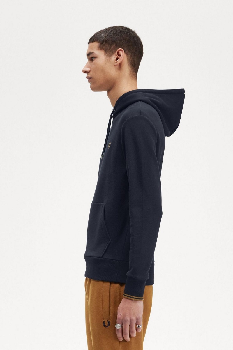 Fred Perry Tipped Mit Kapuze Sweatshirts Herren Navy Dunkel | GCHUC61852