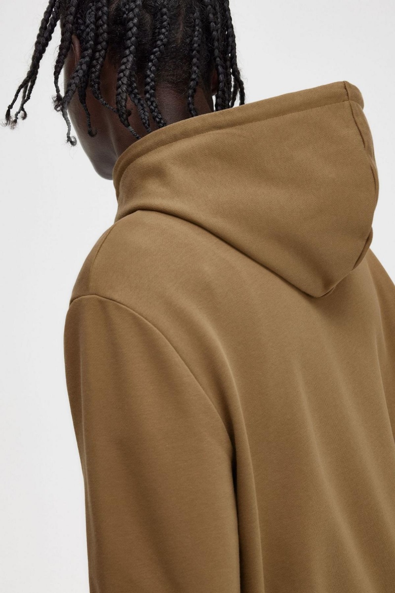 Fred Perry Tipped Mit Kapuze Sweatshirts Herren Shaded Stone / Burnt Tobacco | CHEGJ56817