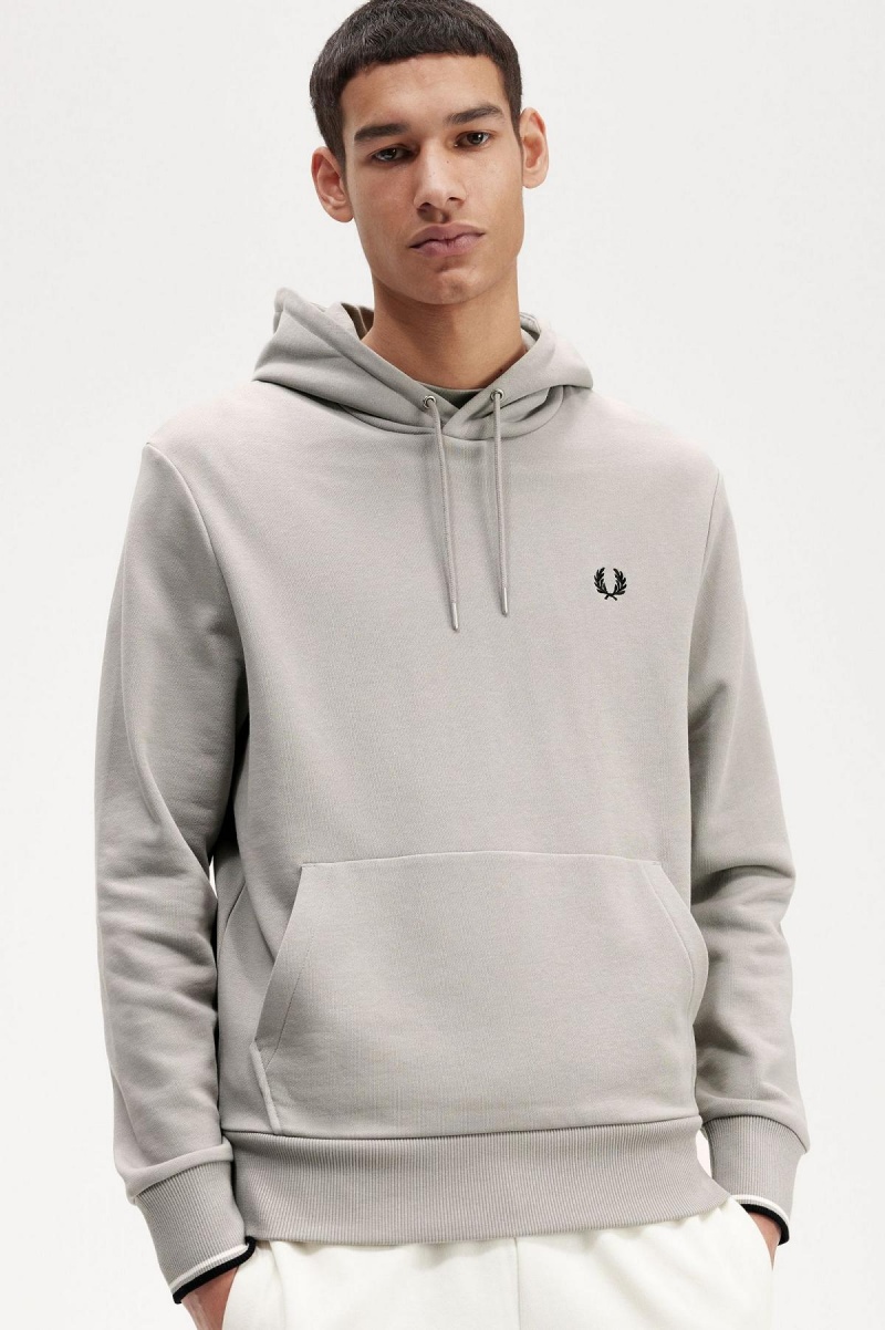 Fred Perry Tipped Mit Kapuze Sweatshirts Herren Limestone | QCHUV24904
