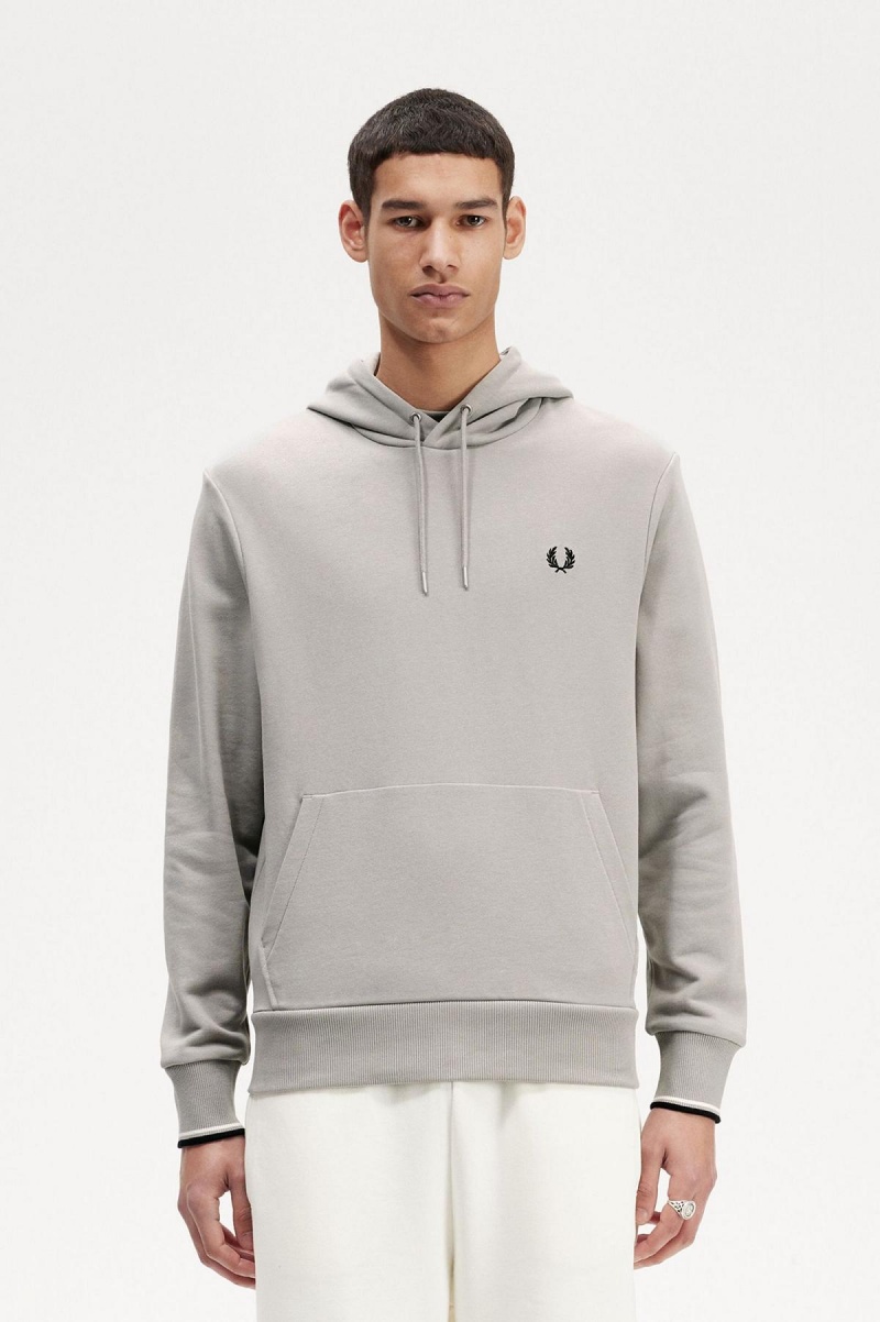 Fred Perry Tipped Mit Kapuze Sweatshirts Herren Limestone | QCHUV24904