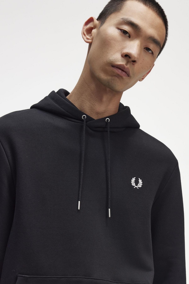 Fred Perry Tipped Mit Kapuze Sweatshirts Herren Schwarz | TCHWZ99935