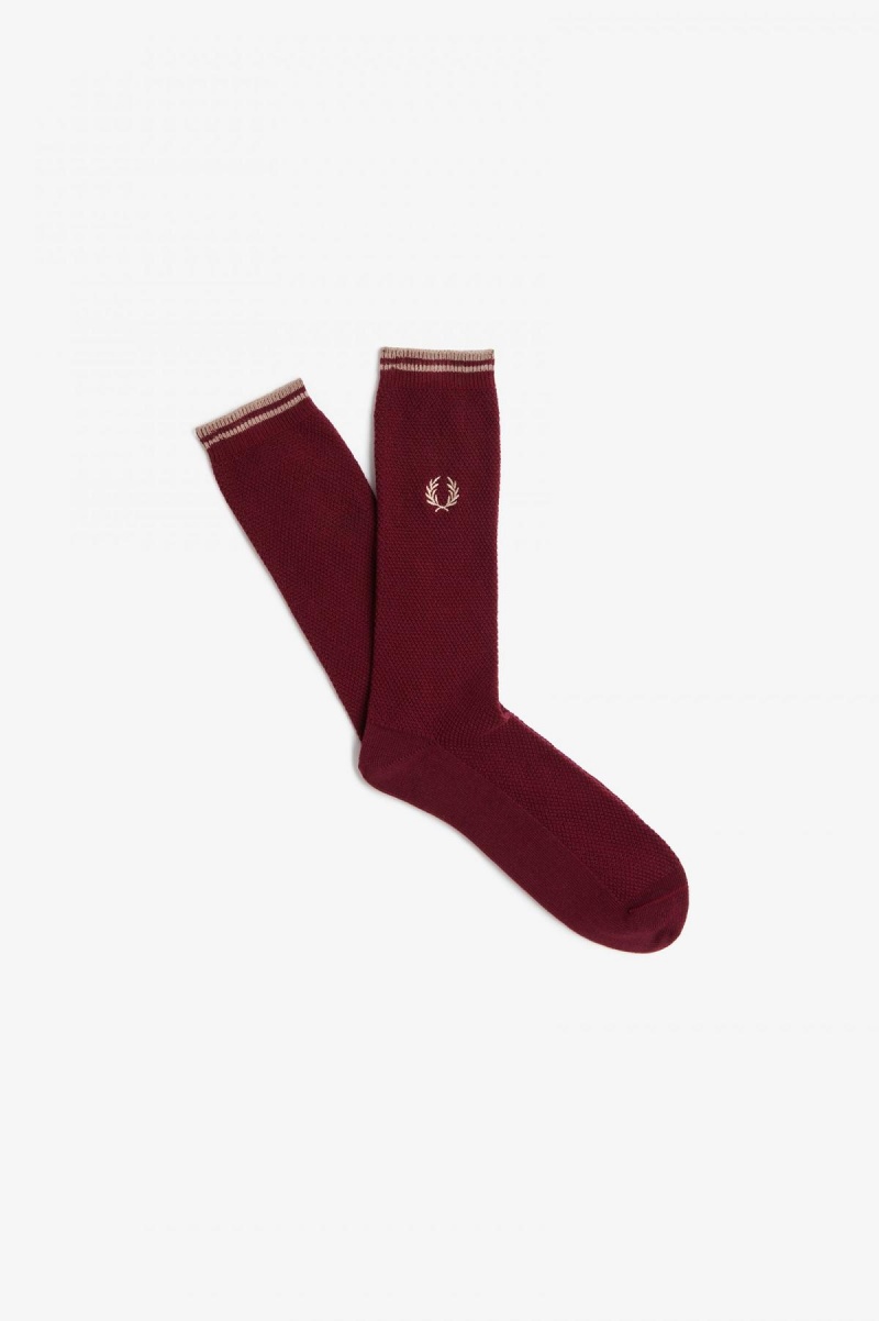 Fred Perry Tipped Socken Accessories Oxblood / Shaded Stone | CHJKU38608