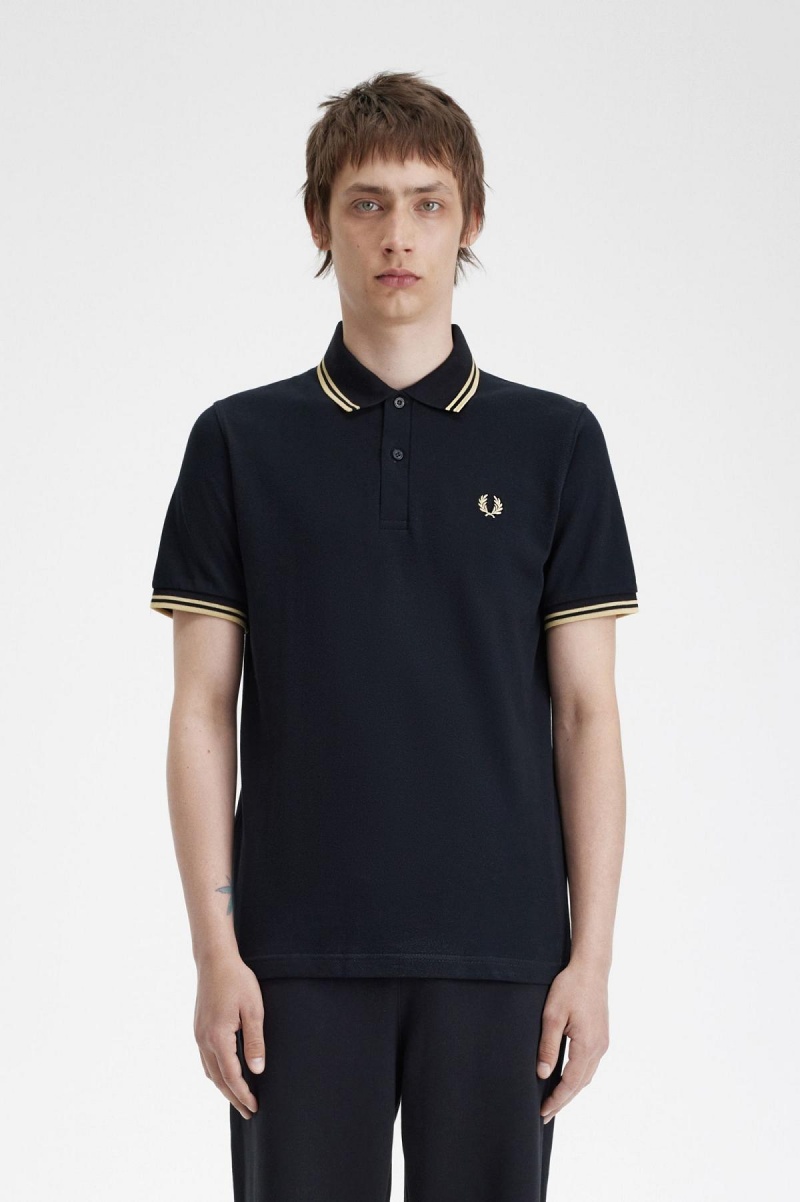 Fred Perry Tokyo M12 Fred Perry Shirt Herren Schwarz | TCHWZ27603