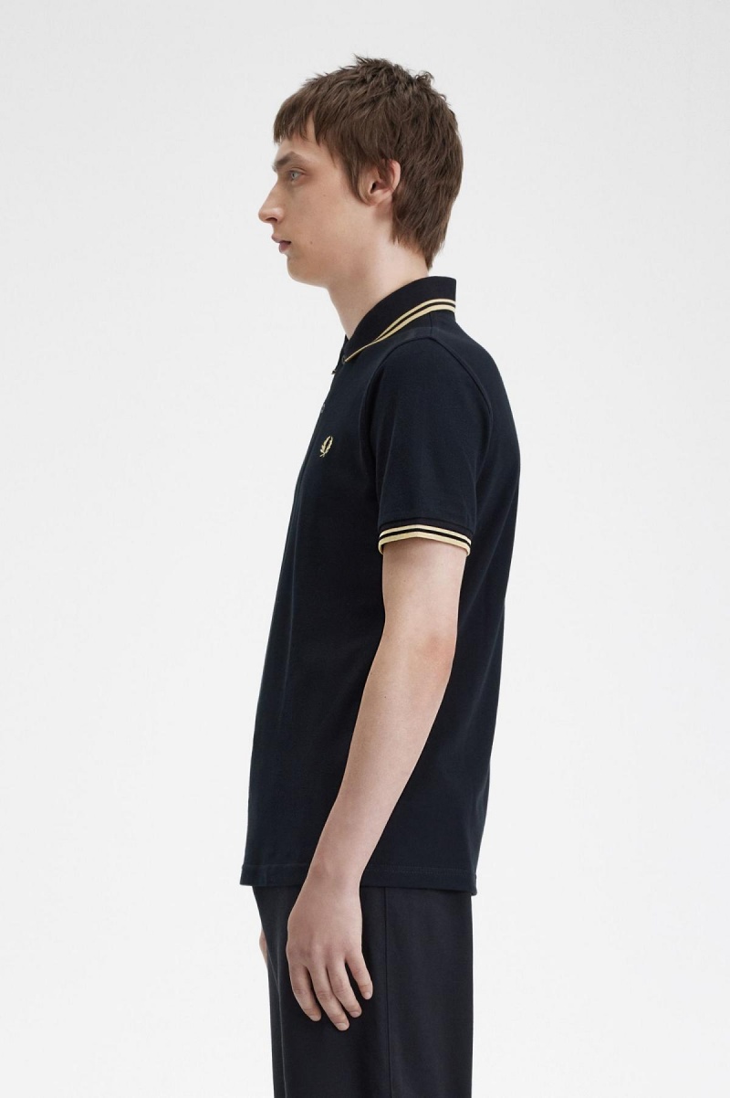 Fred Perry Tokyo M12 Fred Perry Shirt Herren Schwarz | TCHWZ27603