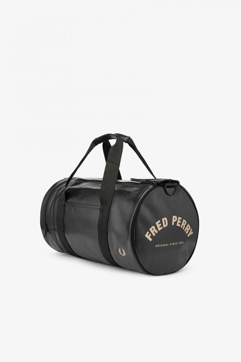 Fred Perry Tonal PU Barrel Tasche Accessories Schwarz | ECHVG79830