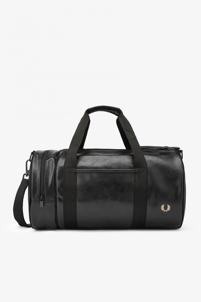 Fred Perry Tonal PU Barrel Tasche Accessories Schwarz | ECHVG79830