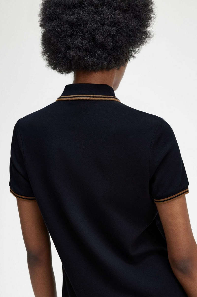 Fred Perry Twin Tipped Fred Perry Shirt Kleid Damen Navy | ACHDF56124