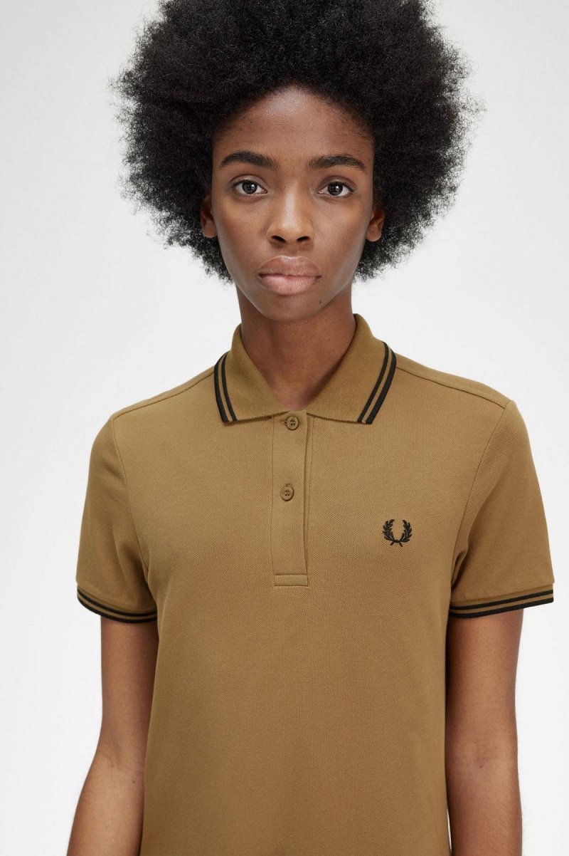 Fred Perry Twin Tipped Fred Perry Shirt Kleid Damen Shaded Stone | XCHBH59298
