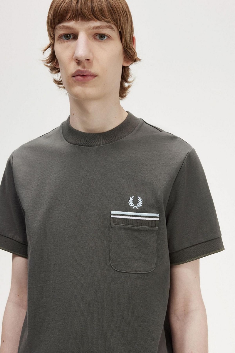 Fred Perry Twin Tipped Pocket T-shirts Herren Grün | CHJZR34487