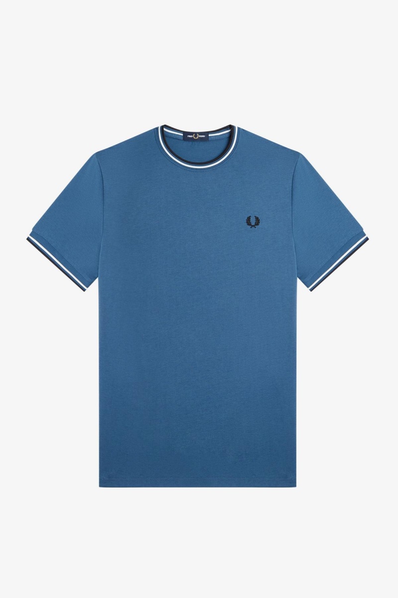 Fred Perry Twin Tipped T-shirts Herren Blau | TCHWZ31794