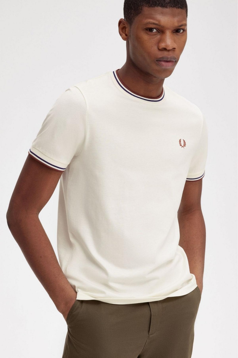 Fred Perry Twin Tipped T-shirts Herren Braun | CHXMI97400
