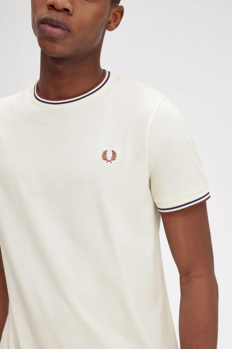 Fred Perry Twin Tipped T-shirts Herren Braun | CHXMI97400