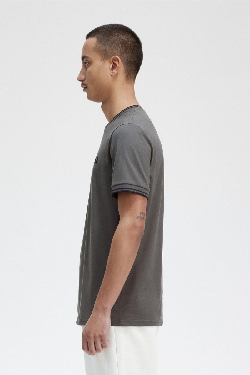 Fred Perry Twin Tipped T-shirts Herren Grün | BCHSD89518
