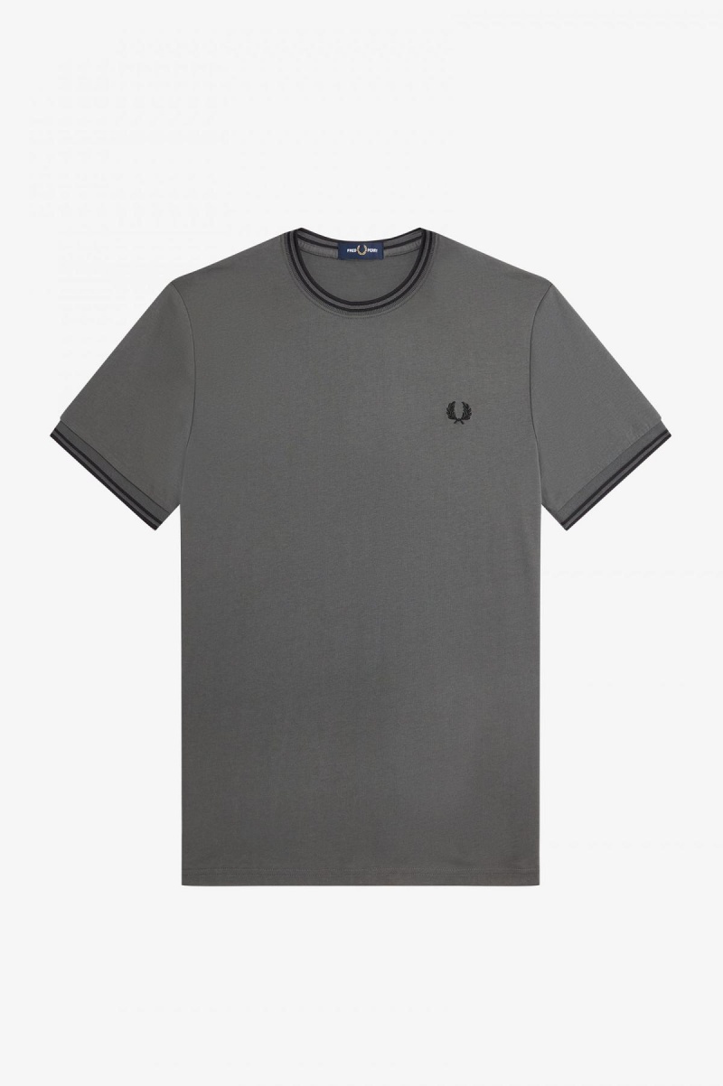 Fred Perry Twin Tipped T-shirts Herren Grün | BCHSD89518