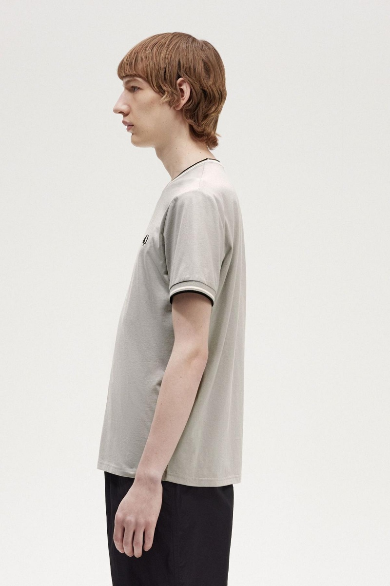 Fred Perry Twin Tipped T-shirts Herren Limestone | UCHND85792