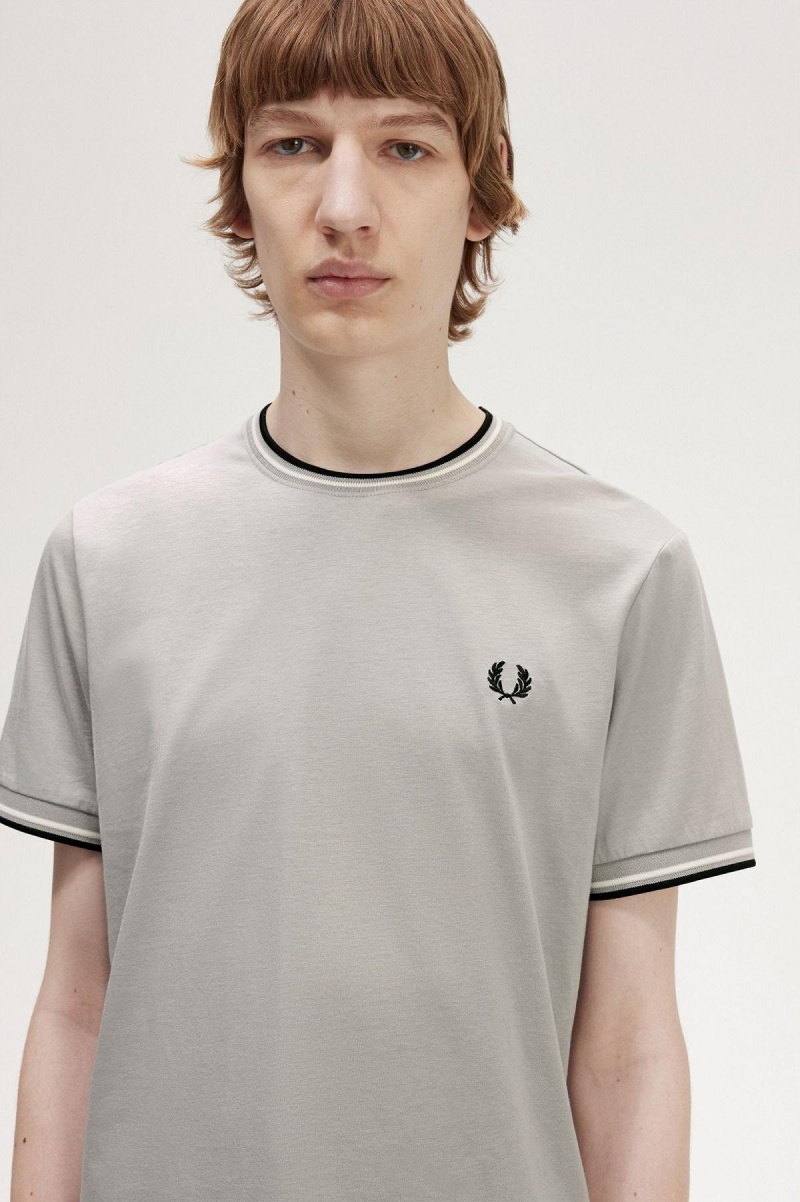 Fred Perry Twin Tipped T-shirts Herren Limestone | UCHND85792
