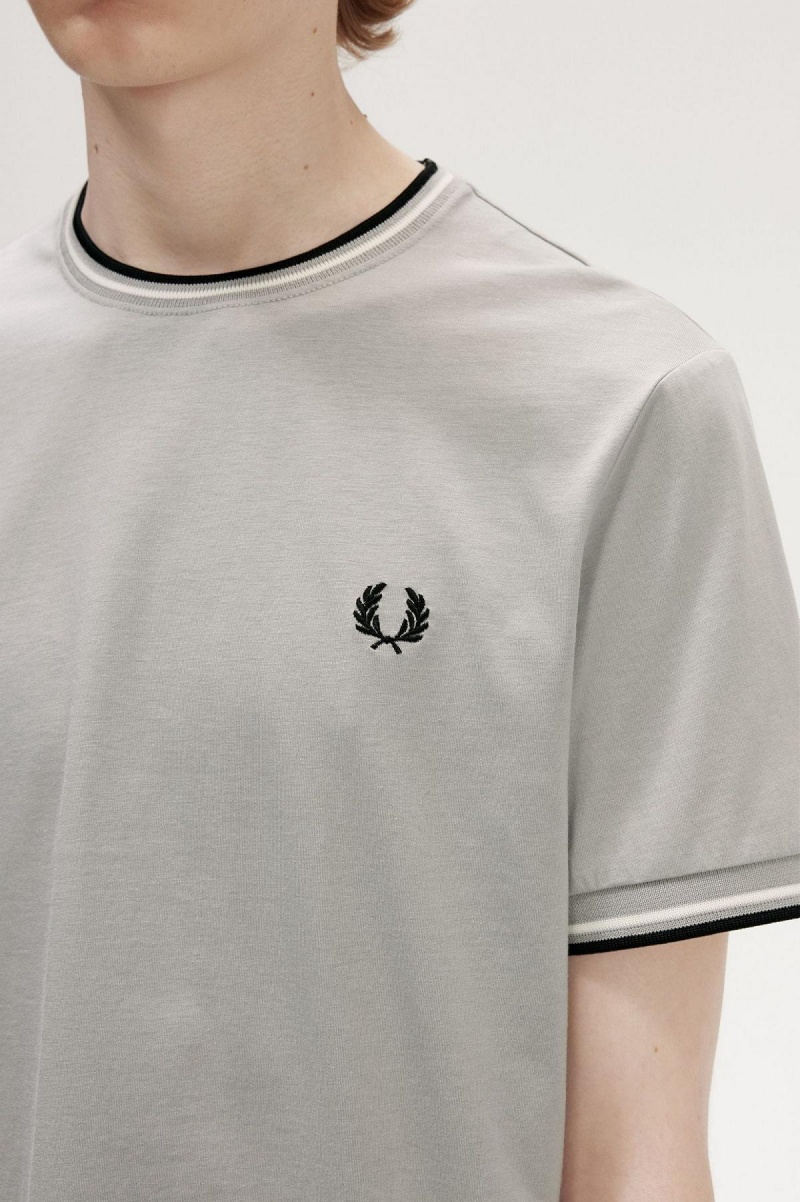Fred Perry Twin Tipped T-shirts Herren Limestone | UCHND85792