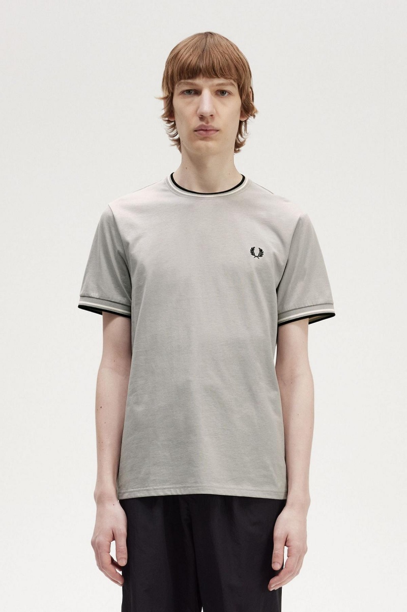 Fred Perry Twin Tipped T-shirts Herren Limestone | UCHND85792