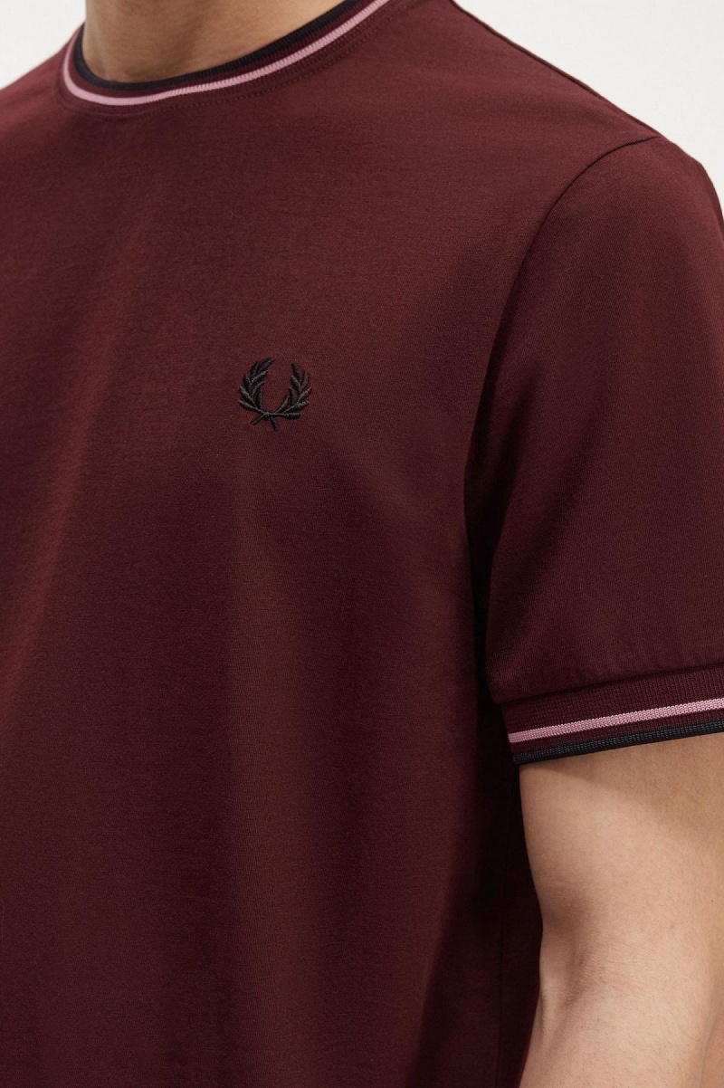 Fred Perry Twin Tipped T-shirts Herren Oxblood | MCHHR23817