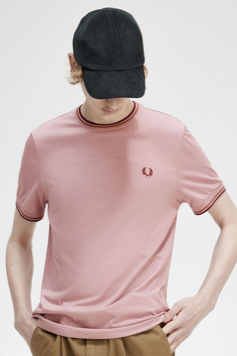 Fred Perry Twin Tipped T-shirts Herren Rosa Rosa | CHCVG43035