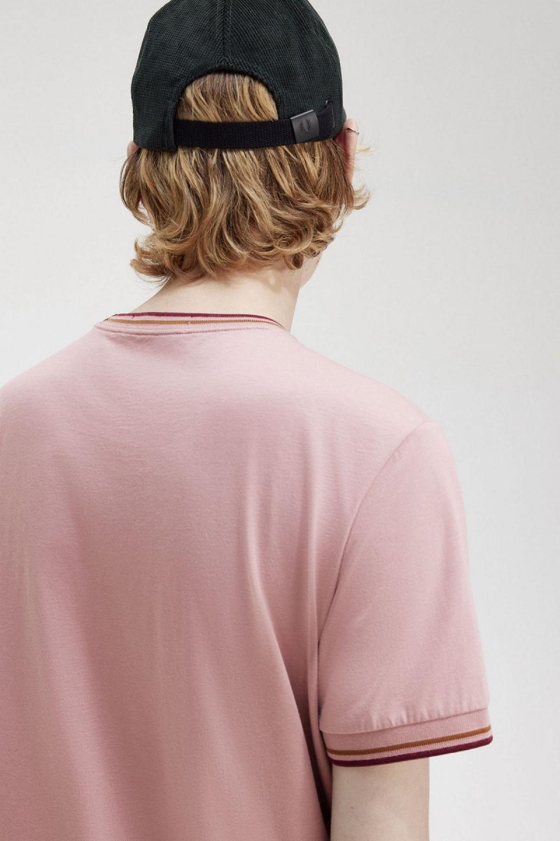 Fred Perry Twin Tipped T-shirts Herren Rosa Rosa | CHCVG43035