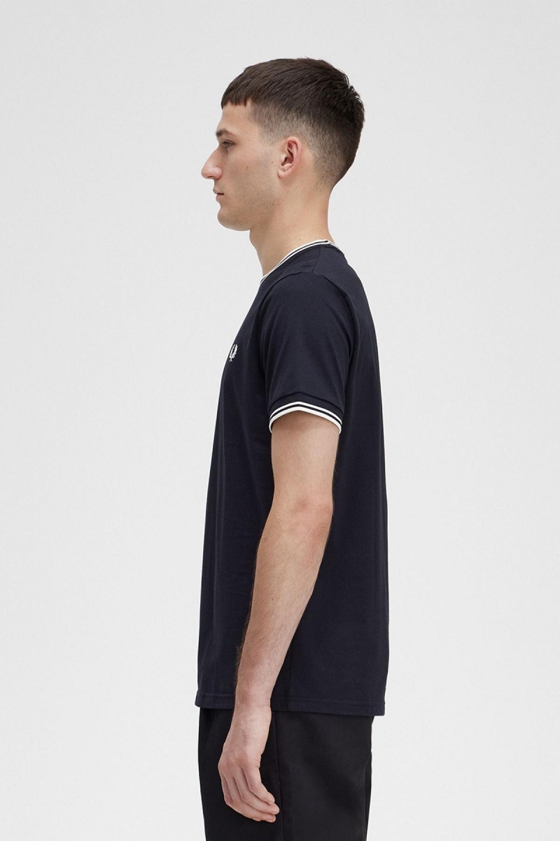 Fred Perry Twin Tipped T-shirts Herren Schwarz | LCHTR76699