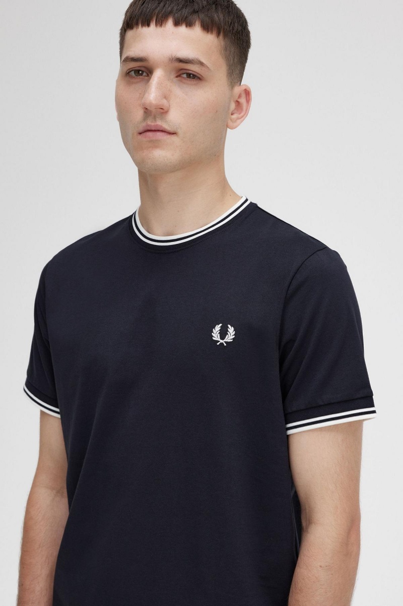 Fred Perry Twin Tipped T-shirts Herren Schwarz | LCHTR76699