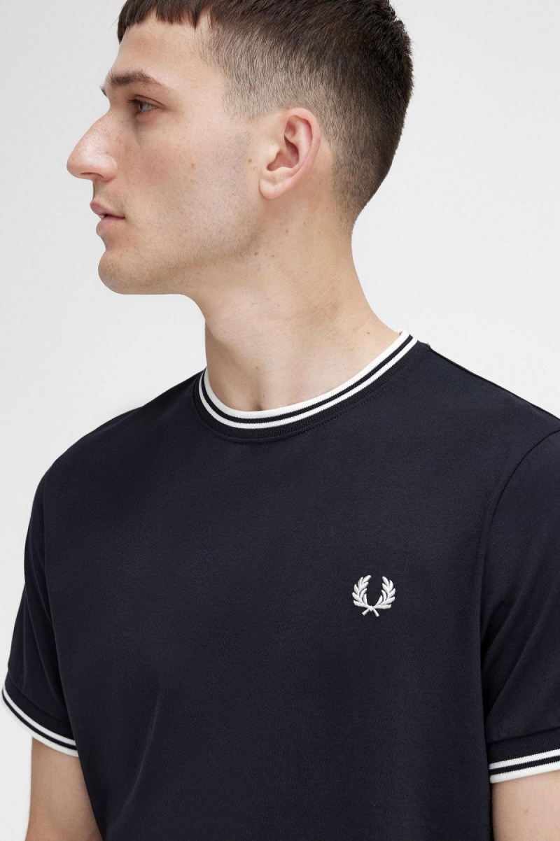 Fred Perry Twin Tipped T-shirts Herren Schwarz | LCHTR76699